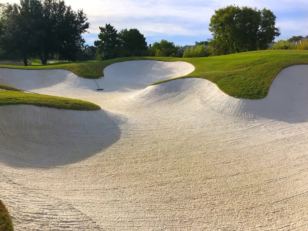 Fresh sand in a golf bunker at TPC Four Seasons in Irving, TX.