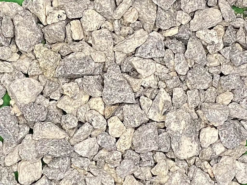 A close-up view of 1" utility stone.