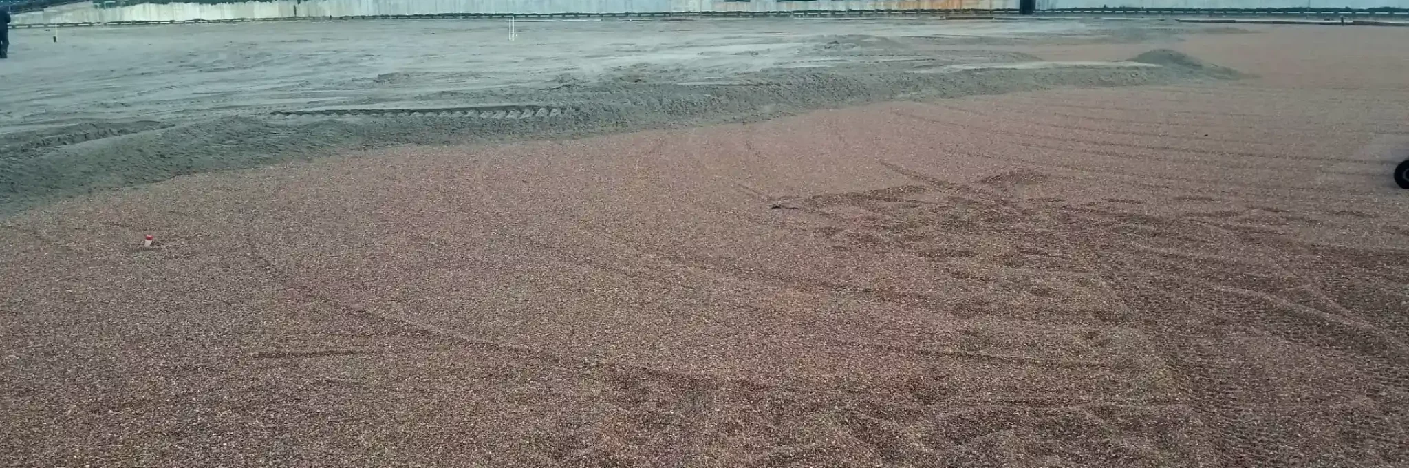 Infield clay installed in a sports field.