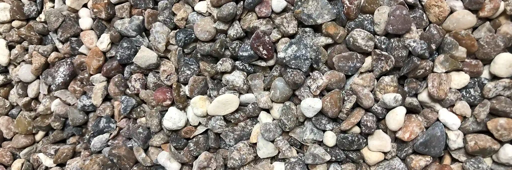 A close-up view of pea gravel.